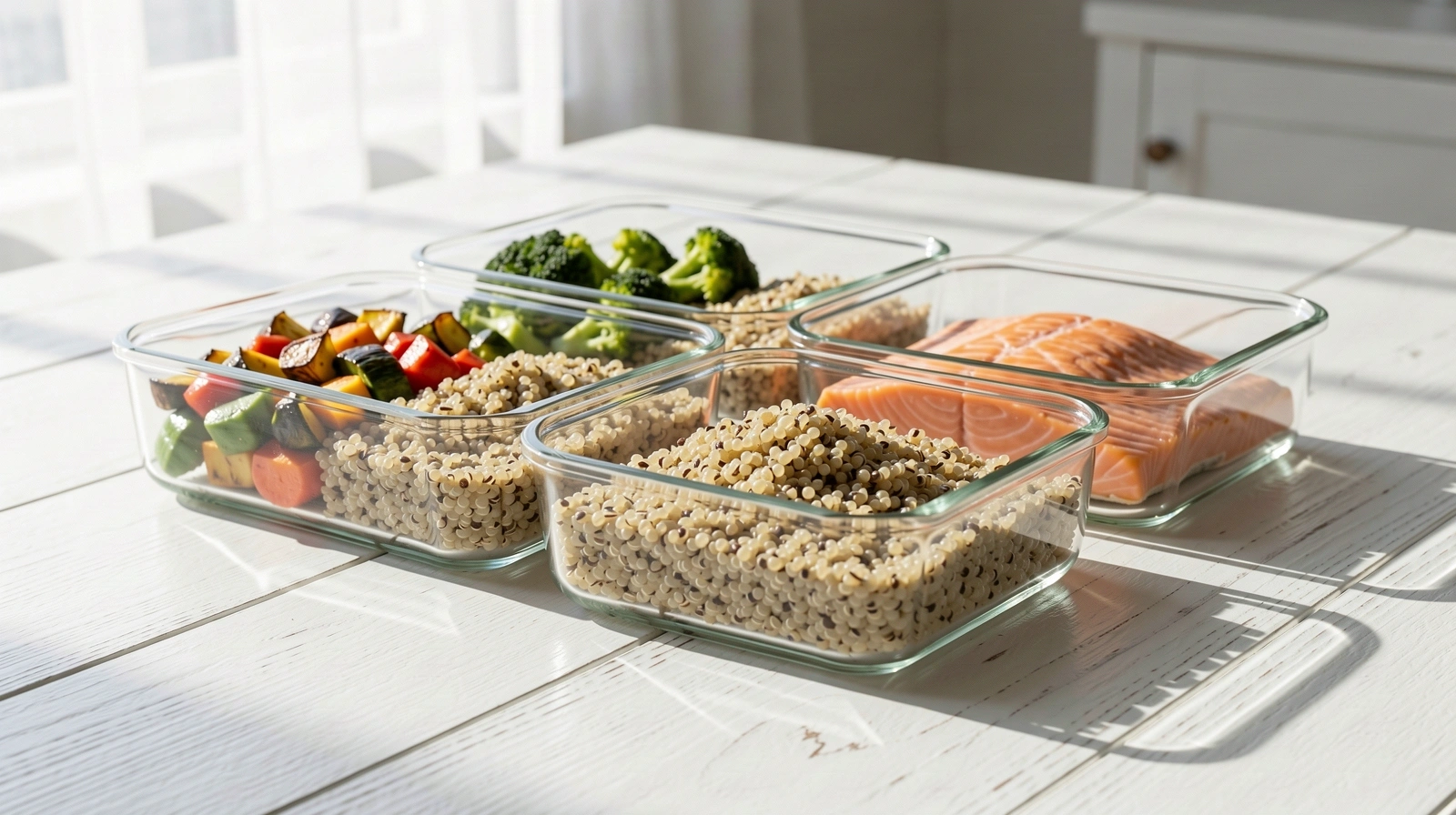 Zdrowe produkty spożywcze na jasnym blacie